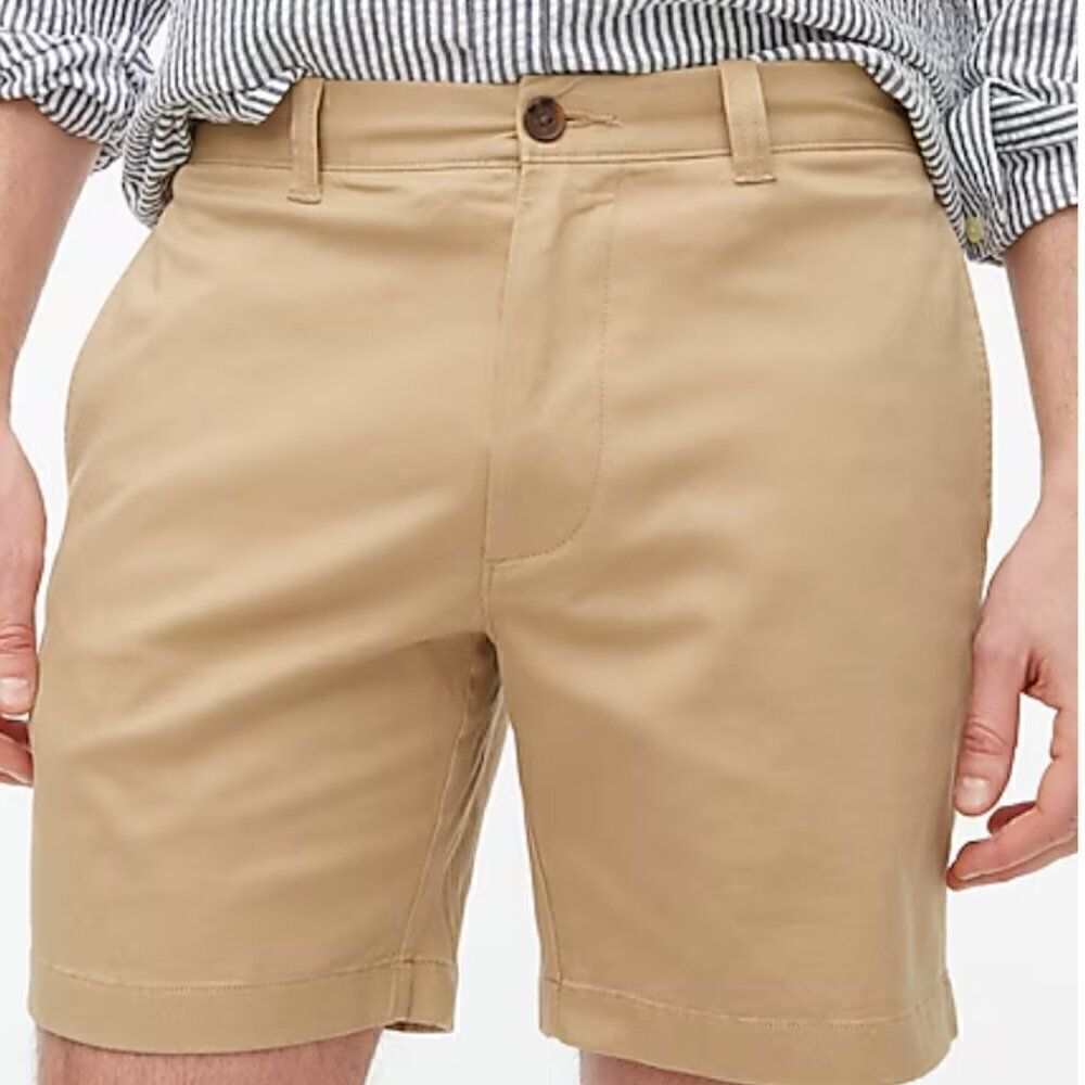 J. Crew Factory 7" flex chino short in British khaki NWT